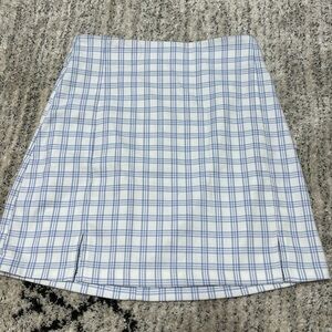 Brandy Melville blue plaid mini skirt